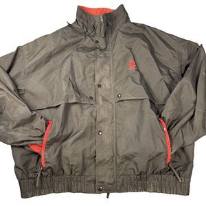 Vintage Turning Point Mens XXL Black Red Windbreaker Bomber Jacket Workwear 90s